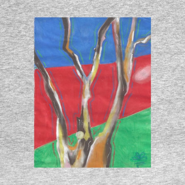 abstract art dry tree multicolor original ilustration by Padme Art Designs